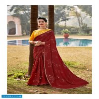 KASHVI AMAIRA WEIGHTLESS PRINTED SAREE WITH MIRROR WORK BLOUSE CONCEPT