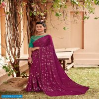 KASHVI AMAIRA WEIGHTLESS PRINTED SAREE WITH MIRROR WORK BLOUSE CONCEPT