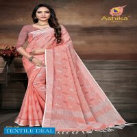 Ashika Foil Beauty Wholesale Cotton Linen Sarees