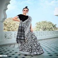 SHVETAMBAR BLACK & WHITE LINEN SAREE IN NEW CONCEPT WHOLESALER