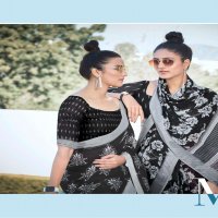 SHVETAMBAR BLACK & WHITE LINEN SAREE IN NEW CONCEPT WHOLESALER