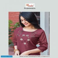 SMYLEE FASHIONISTA BY RUNG CHANDERI SILK HANDWORK FANCY KURTI WITH PANT COLLECTION