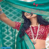LT FASHION SHAZE LINEN SILK WEAVING DESIGNER FANCY SAREES