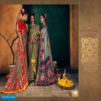 SHUBH SHREE PRESENT KESARIYA DOLA SILK FOIL PRINTED DESIGNER SAREES