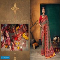 SHUBH SHREE PRESENT KESARIYA DOLA SILK FOIL PRINTED DESIGNER SAREES