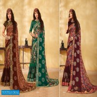 VND Varnika Wholesale Black China Chiffon Sarees