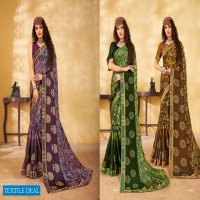 VND Varnika Wholesale Black China Chiffon Sarees