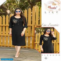 Smylee Lily Wholesale Reyon Slub Handwork Kurtis