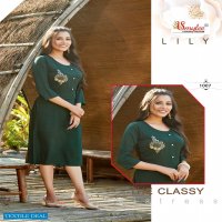 Smylee Lily Wholesale Reyon Slub Handwork Kurtis