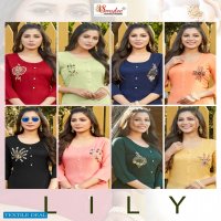 Smylee Lily Wholesale Reyon Slub Handwork Kurtis