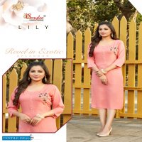 Smylee Lily Wholesale Reyon Slub Handwork Kurtis
