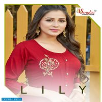 Smylee Lily Wholesale Reyon Slub Handwork Kurtis