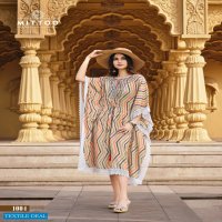 AROHI BY MITTOO RAYON PRINTED FANCY KAFTAN COLLECTION