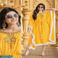 AROHI BY MITTOO RAYON PRINTED FANCY KAFTAN COLLECTION