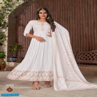 PANKH VOL 3 BY BANWERY RAYON DESIGNER LONG KURTIS WITH FANCY DUPATTA