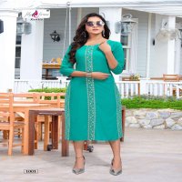 SEHNAZ BY FLY FREE HEAVY RAYON KURTI CATALOG WHOLESALER BEST RATE