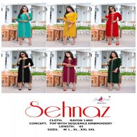 SEHNAZ BY FLY FREE HEAVY RAYON KURTI CATALOG WHOLESALER BEST RATE