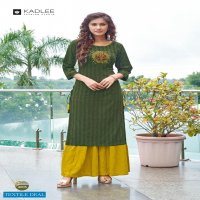 Kadlee Fortune Wholesale Reyon Long Kurti With Sharara Catalogs