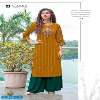 Kadlee Fortune Wholesale Reyon Long Kurti With Sharara Catalogs