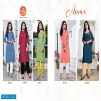 SBS Aarvi Wholesale Reyon Kurti With Pant Collection