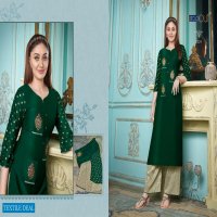 Anju Zoya Vol-5 Wholesale Bembarg Silk Kurti With Plazzo