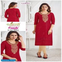 Kasmeera Hariyaali Candy Wholesale Schiffli Work Long Kurtis
