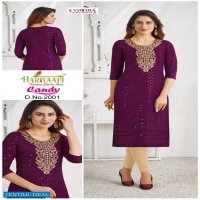 Kasmeera Hariyaali Candy Wholesale Schiffli Work Long Kurtis