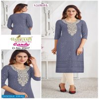Kasmeera Hariyaali Candy Wholesale Schiffli Work Long Kurtis