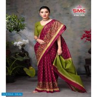 SMC Pallavi Wholesale Cotton Printed Indian Sarees