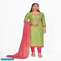 LT Nitya Princy Wholesale Chanderi Buti Embroidered Dress Material