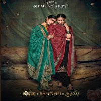 Mumtaz Art Bandhej Wholesale Pure Jaam Satin Dress Material
