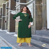 CELEBRATION VOL 14 BY WOOGLEE RAYON WORK DESIGNER TOP WITH PANT PAIR