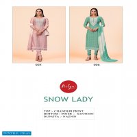 LT Nitya Snow Lady Wholesale Chanderi Fabrics On Neck Work Dress Material