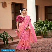 SHIVANGI BY LT FASHION LINEN DESIGNER SAREE WITH FANCY WORK BLOUSE