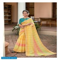 SHIVANGI BY LT FASHION LINEN DESIGNER SAREE WITH FANCY WORK BLOUSE