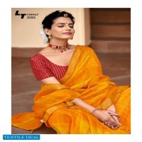SHIVANGI BY LT FASHION LINEN DESIGNER SAREE WITH FANCY WORK BLOUSE