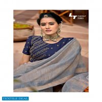 SHIVANGI BY LT FASHION LINEN DESIGNER SAREE WITH FANCY WORK BLOUSE