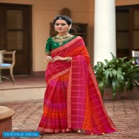 SHIVANGI BY LT FASHION LINEN DESIGNER SAREE WITH FANCY WORK BLOUSE
