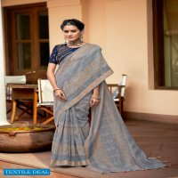 SHIVANGI BY LT FASHION LINEN DESIGNER SAREE WITH FANCY WORK BLOUSE