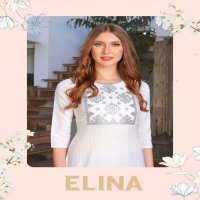 ELINA BY HERITAGE HEAVY RAYON HEAVY LUREX TWO TONED KURTI CATALOG WHOLESALER BEST RATE