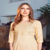 ELINA BY HERITAGE HEAVY RAYON HEAVY LUREX TWO TONED KURTI CATALOG WHOLESALER BEST RATE