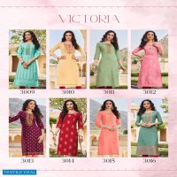 Diya Victoria Vol-3 Wholesale Long Embroidered Kurti Catalogs