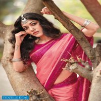 NIKHAR BY KASHVI MOSS WITH PADDING ZARI DESIGNER SAREE