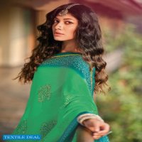NIKHAR BY KASHVI MOSS WITH PADDING ZARI DESIGNER SAREE