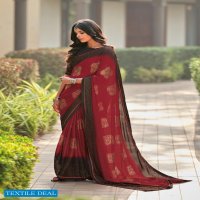 NIKHAR BY KASHVI MOSS WITH PADDING ZARI DESIGNER SAREE