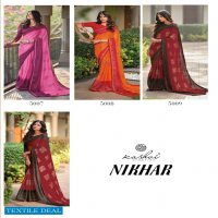 NIKHAR BY KASHVI MOSS WITH PADDING ZARI DESIGNER SAREE