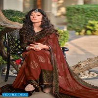 NIKHAR BY KASHVI MOSS WITH PADDING ZARI DESIGNER SAREE