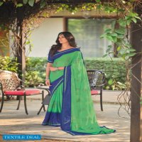 NIKHAR BY KASHVI MOSS WITH PADDING ZARI DESIGNER SAREE