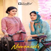 ZULFAT DESIGNER NUMAISH JAM COTTON DRESS MATERIALS WITH 3MTR BOTTOM