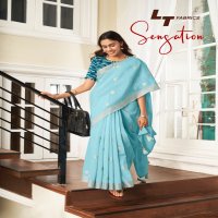 LT FASHIONS SENSATION LINEN SILK EMBROIDERY SAREES FOR WHOLESALE